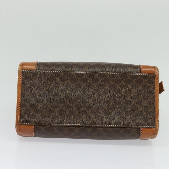 CELINE Macadam Canvas Hand Bag Pvc Leather Brown Gold - Picture 9 of 12